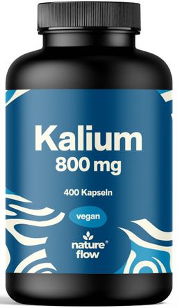Kalium Hochdosiert - 400 Elektrolyte Kapseln - 2377 mg Kaliumcitrat pro Tag - Nature Flow®