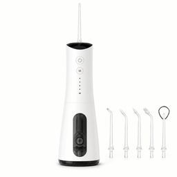 Lalano’S Cosmetics Munddusche AquaPulse Pro Kabelloser Premium Water Flosser mit 4 Modi & 5 Düsen