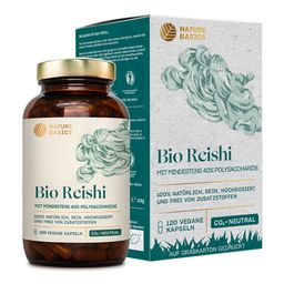 NATURE BASICS® - Hochwertiges Bio Reishi Vegan im Braunglas