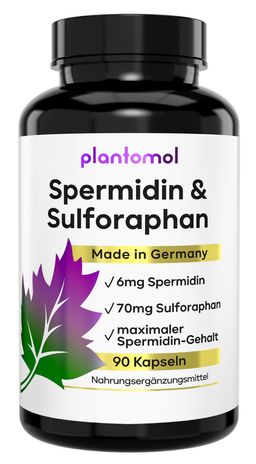plantomol® Spermidin Sulforaphan - 6mg Spermidin Kapseln mit 70mg Sulforaphan aus Brokkolisprossen