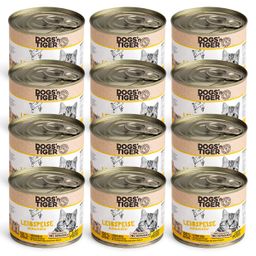 Dogs’n Tiger Adult Premium Katzenfutter, Leibspeise, Katzen Nassfutter, Getreidefrei, Huhn & Leinöl