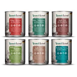 Venandi Animal - Probierpaket - Huhn, Pute, Rind, Huhn & Kaninchen, Kalb, Truthahn