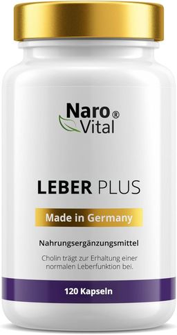 NaroVital Leber Plus Hochdosiert - 120 Kapseln - 500 mg Mariendistel + Cholin, Artischocke, Curcuma