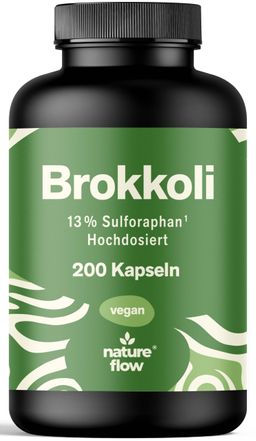 Nature Flow Brokkoli Kapseln Hochdosiert - 200 Kapseln - 3 Monate Vorrat