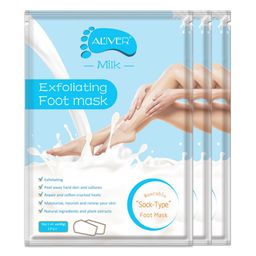ALIVER Fußmaske Fußpflege Fußpeeling gegen Hornhaut Socken Milk
