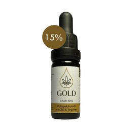 CBD Öl Gold für Menschen - Vollspektrumöl mit 15% CBD Anteil, Premiumöl, Aromaöl, Laborgeprüft