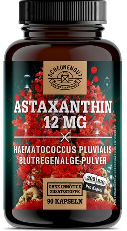 Scheunengut® Astaxanthin 12mg | 100% vegan | Antioxidans aus Blutregenalge Haematococcus Pluvialis