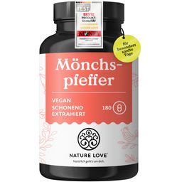 NATURE LOVE® Mönchspfeffer Kapseln - 240 Stk - 4:1 Extrakt Original Vitex Agnus Castus 10mg/Kapsel