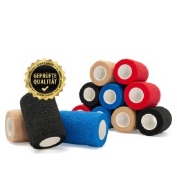 axion® Haftbandage  7.5 cm Breite Mix-Set in 4 Farben - Fixierbinde und selbsthaftende Bandage