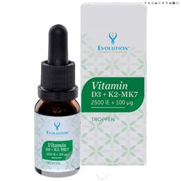 Evolution Vitamin D3 2.500 I.E. + K2-MK7 100 μg, Tropfen 15ml