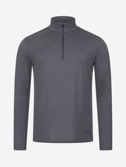 ALPENWERT Zip Longsleeve Herren 100% Merino Grau S