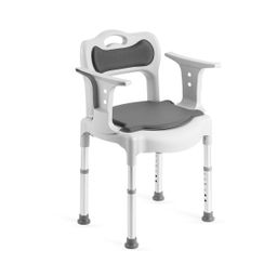 Ausilium Dusch- und Toilettenstuhl – Höhenverstellbar mit abnehmbarer Rückenlehne und Armlehnen