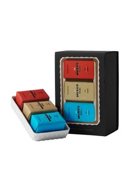 Claus Porto Gift Set Soap Dish plus 3 Mini Soaps Alto Mar, 1887, Puro Sangue