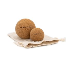 SHAPEVITAL Faszienball Set aus Naturkork | 2 Größen | inkl. Jute-Beutel