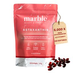 marble© Astaxanthin 12 mg + Krillöl – 120 Softgel Kapseln – hochdosiert
