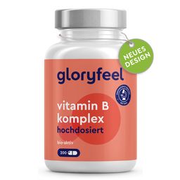 gloryfeel® Vitamin B Komplex - 200 Kapseln - 500µg B12 -  hochdosiert - 8 B-Vitamine