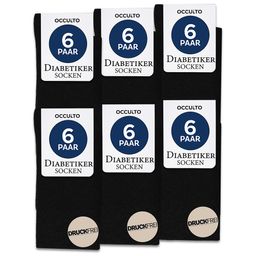 Occulto Socken Herren ohne Naht ohne Gummibund Baumwolle 6er Pack (Modell: Oliver) Blk 47-50