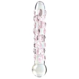 Glasdildo „No. 7“, mit Stimulationsnoppen | Heiß- und Kalt-Stimulation, antiallergen | Icicles