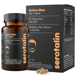 serotalin Active Men Hair & Beard - Biotin¹, Zink¹ & Selen¹ für Haare, Bartpflege & Nägeln