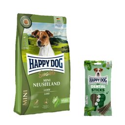 Happy Dog Supreme Mini Neuseeland + Happy Dog Dental Sticks Mini für Hunde
