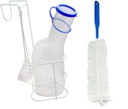 Medi-Inn Urinflasche PC mit Betthalter und Reinigungsbürste für Männer 1000 ml