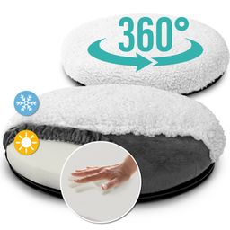 ELONEO Drehkissen ⌀39cm mit Somme & Winter Bezug, 360° drehbar mit rutschsicherer Unterseite