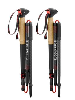 ALPENWERT Faltbare Wanderstöcke Carbon 100 - 120 cm