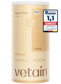VETAIN Veganes Proteinpulver - Neutral - 23g Eiweiß pro Portion - Ohne Zucker & Süßungsmittel