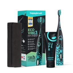 happybrush Schallzahnbürste Eco VIBE 3 Black-Mint | Set