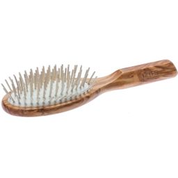 nippes Solingen OLIVIA Pneumatik-Haarbürste, Olivenholz, Holzstifte, groß oval,