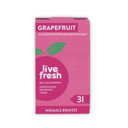 LiveFresh Grapefruitsaft Kaltgepresst - 3 Liter Saftbox Grapefruit