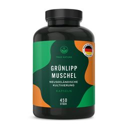 Grünlippmuschel Kapseln hochdosiert - 2.000mg aus Neuseeland - 450 Kapseln - TRUE NATURE®