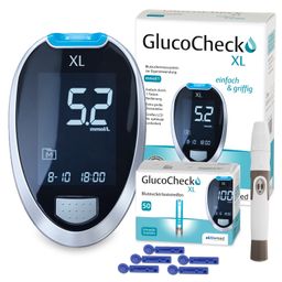 GlucoCheck XL Messgerät (mmol/L) + 60 Teststreifen