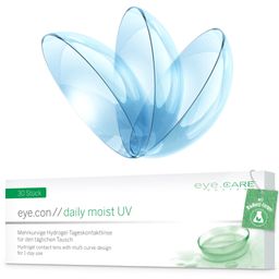 EYE.CON Daily Moist weiche Tageslinsen aus Hydrogel mit hoher Wasserbindung für empfindliche Augen