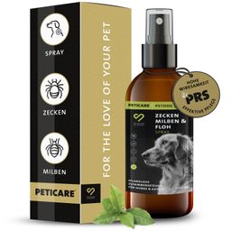 Peticare Zeckenspray für Hunde & Katzen, Sofort-Abwehr gegen Zecken & Parasiten mit Repellent-Effekt