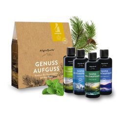 Allgäuquelle Bio Saunaaufguss Geschenkset Aufgussmittel Eukalyptus, Latschenkiefer, Zirbe