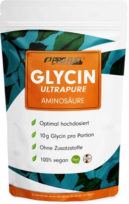 ProFuel - Glycin Pulver - 10 g Glycin pro Tag - Laborgeprüft mit Zertifikat, 100% vegan