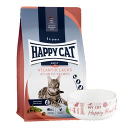 Happy Cat Culinary Adult Atlantik Lachs plus Futternapf für Katzen