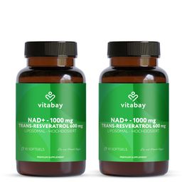 Vitabay NAD+ 1000 mg  Trans-Resveratrol 600 mg liposomal - hochdosiert