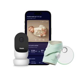 Owlet Dream Sock + Cam 2 - Medizinisch zertifiziertes Baby-Pulsoximeter mit Babyphone