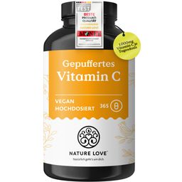 NATURE LOVE® Gepuffertes Vitamin C - Hochdosiert mit 1000mg Vitamin C je Tagesdosis - 365 Kapseln