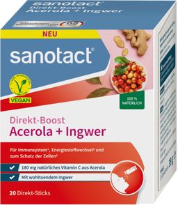 sanotact® Direkt-Boost Acerola + Ingwer  180 mg natürliches Vitamin C