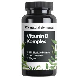 natural elements Vitamin B Komplex – 240 Tabletten – mit 8 essenziellen B-Vitaminen & Kofaktoren
