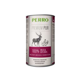 PERRO Premium Pur Wild + Geflügel - Nassfutter Hund adult