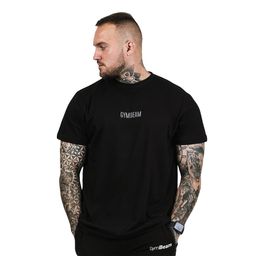 GymBeam T-Shirt Herren regular Kurzarm aus Baumwolle Schwarz FIT