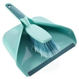 Leifheit hochwertiges Handkehrset, Schaufel mit Schmutzkammer & Feger, türkis
