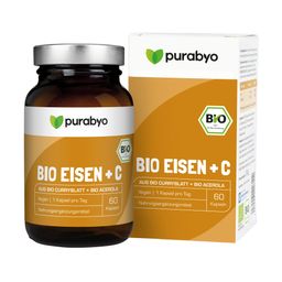 PURABYO BIO Eisen plus C | Pflanzliches Eisen mit Vitamin C | Bio Curryblatt + Bio Acerola | im Glas
