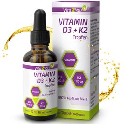 Vita2You Vitamin D3 + K2 Tropfen 5000IE - 100µg Vitamin K2