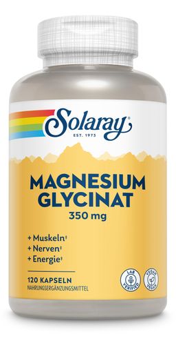 Solaray Magnesium Glycinat 350 mg 120 Kapseln hochdosiert vegan laborgeprüft Muskeln Nerven Schlaf
