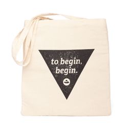 bodhi Baumwoll-Tragetasche, Design-Print "To begin, begin"